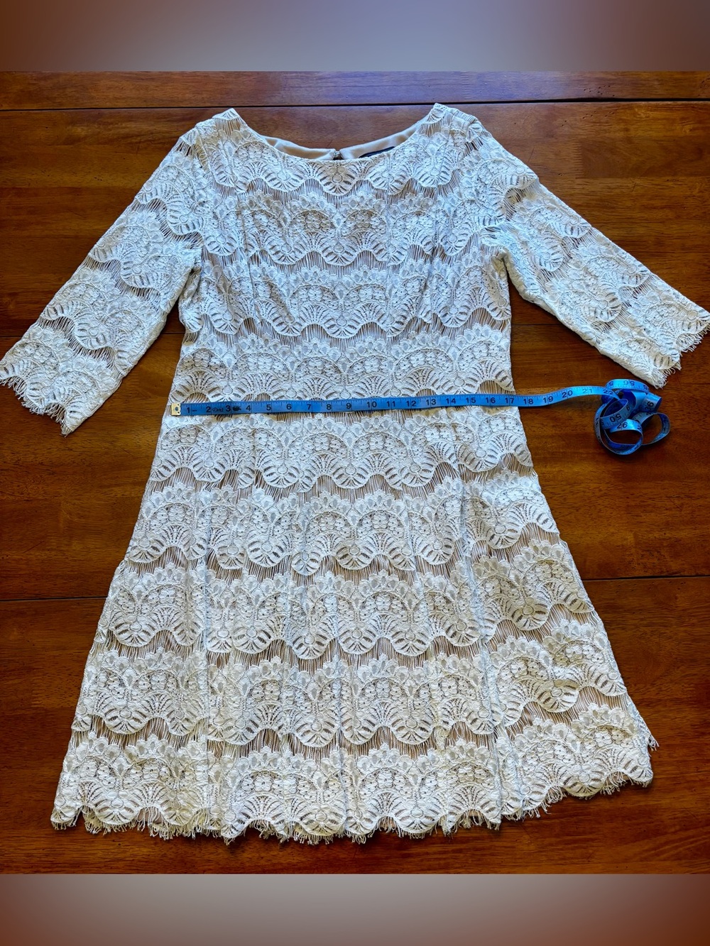 Jessica Howard Ivory Lace Lined Midi Sheath Dress size 16 - Picture 4 of 12